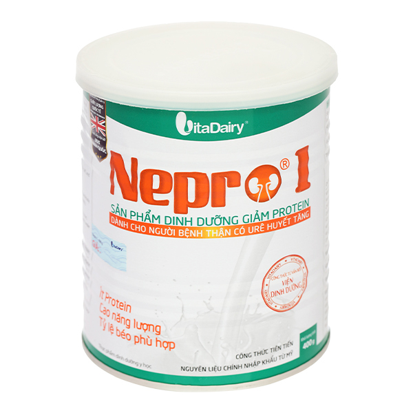 Sữa bột Nepro 1 bổ sung dinh dưỡng cho người bệnh thận lon 400g