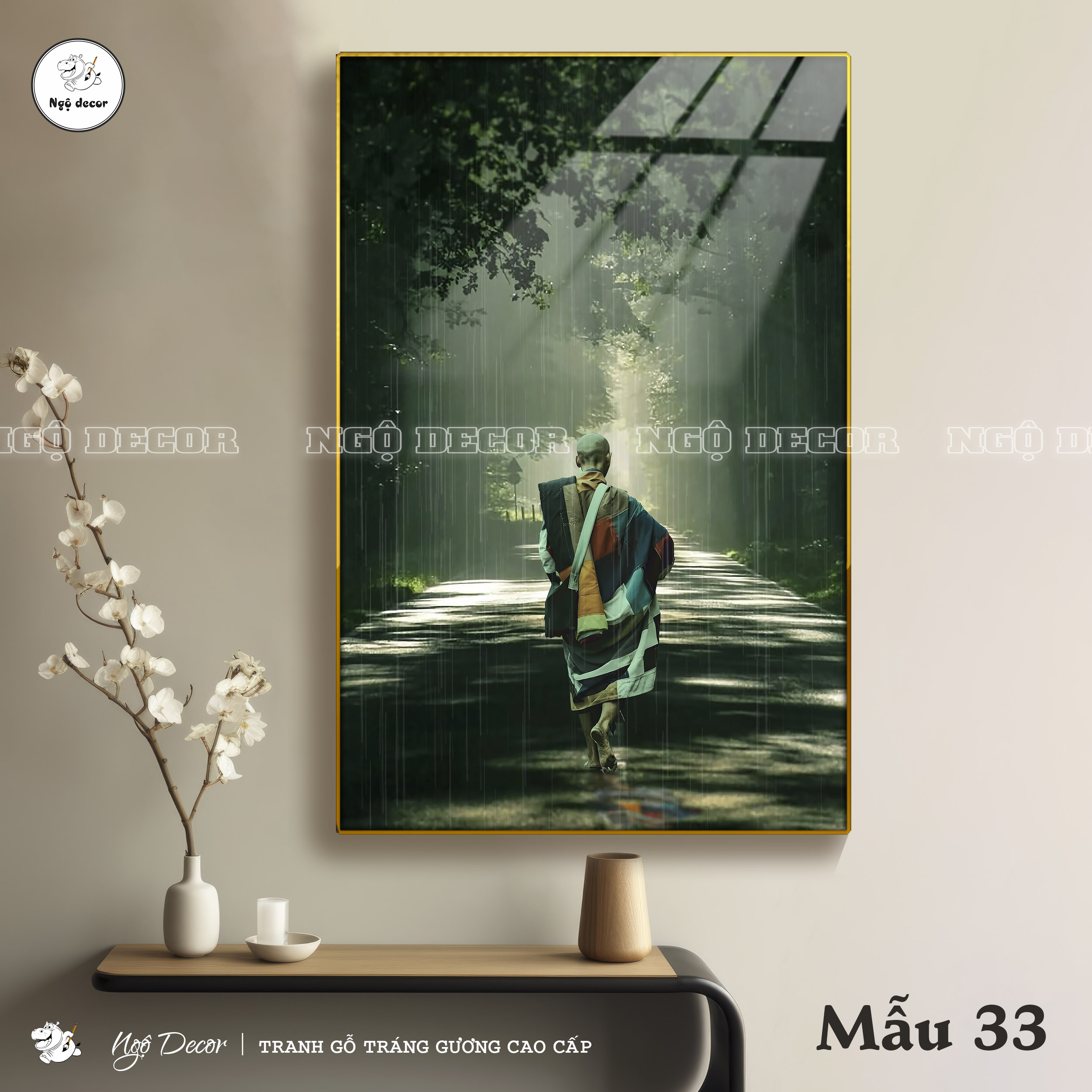 Tranh Tráng Gương SƯ THẦY THÍCH MINH TUỆ bo viền CAO CẤP