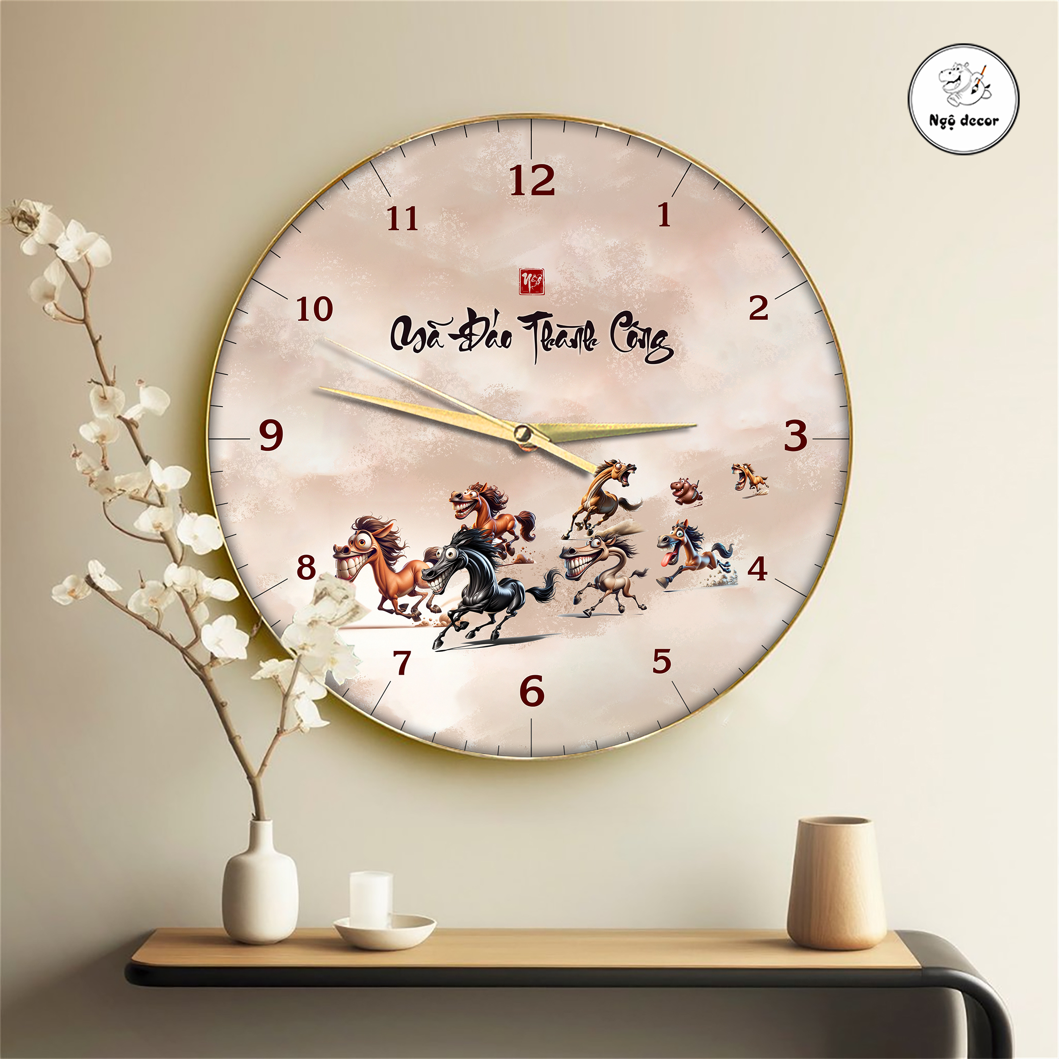 Tranh Tráng Gương MÃ ĐÁO THÀNH CÔNG - MÃI DELL THÀNH CÔNG - KHÁ MÃ chế hài hước CAO CẤP - MẪU 3