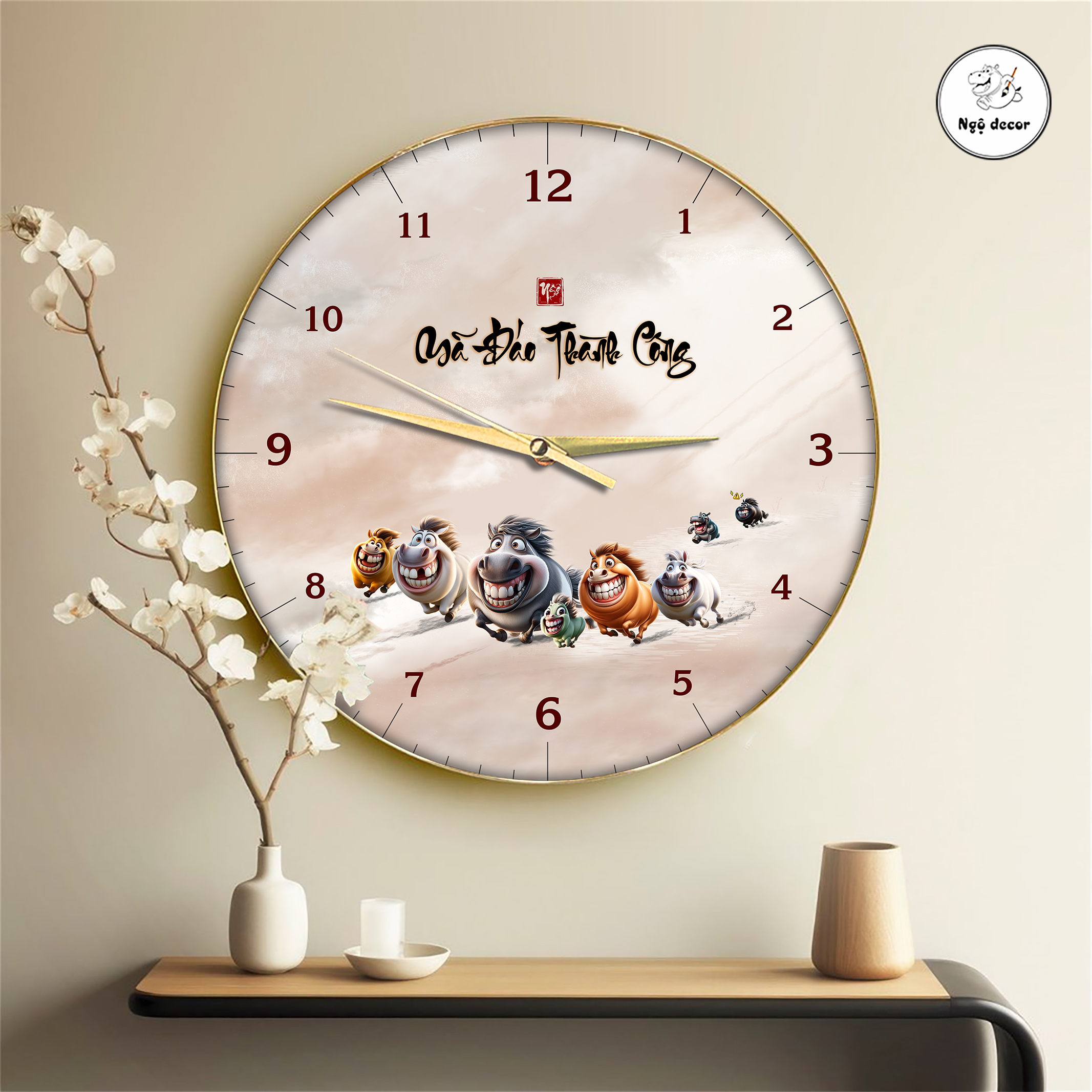 Tranh Tráng Gương MÃ ĐÁO THÀNH CÔNG - MÃI DELL THÀNH CÔNG - KHÁ MÃ chế hài hước CAO CẤP - MẪU 4