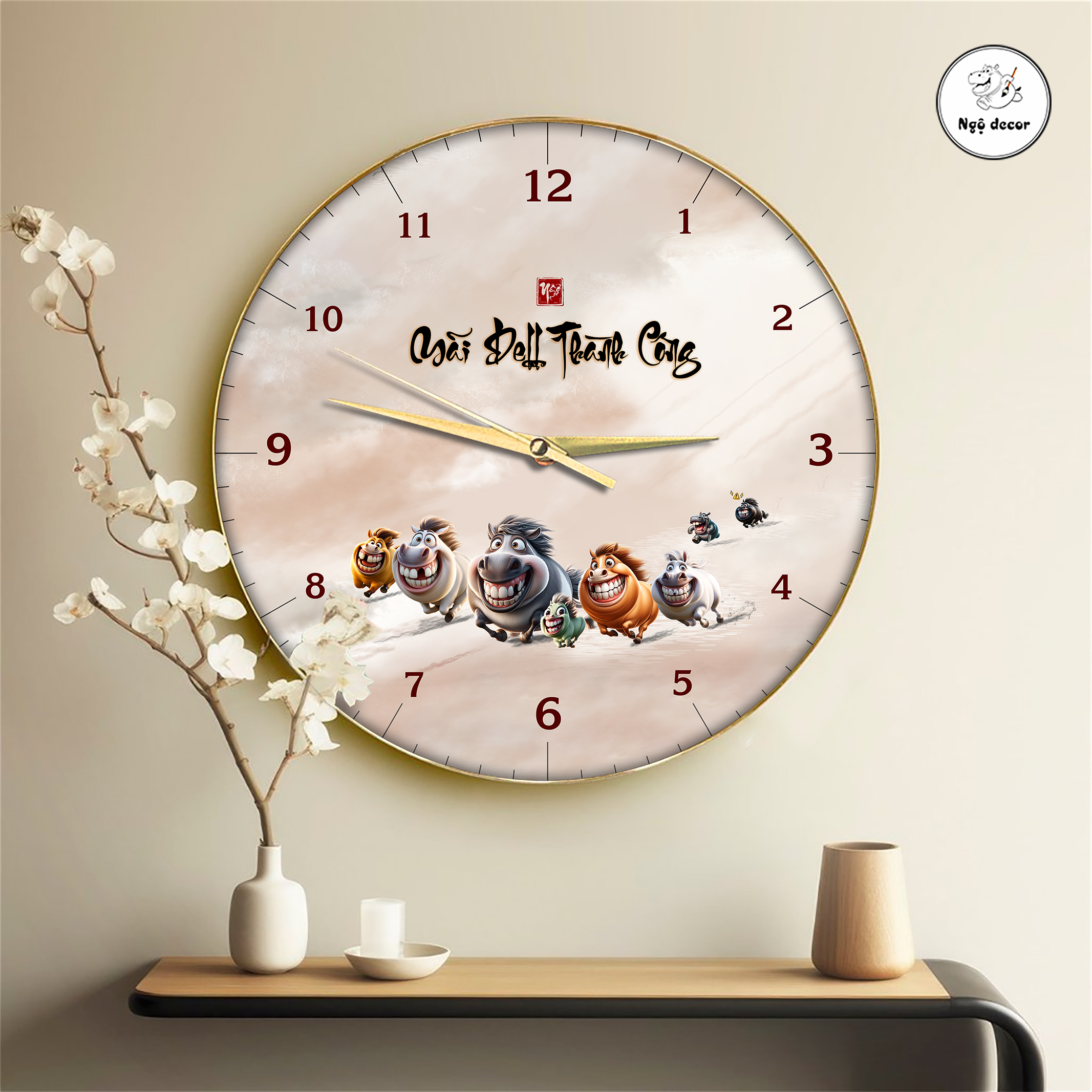 Tranh Tráng Gương MÃ ĐÁO THÀNH CÔNG - MÃI DELL THÀNH CÔNG - KHÁ MÃ chế hài hước CAO CẤP - MẪU 4