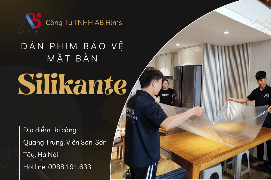 Thi công dán phim bảo vệ mặt bàn tại Sơn Tây