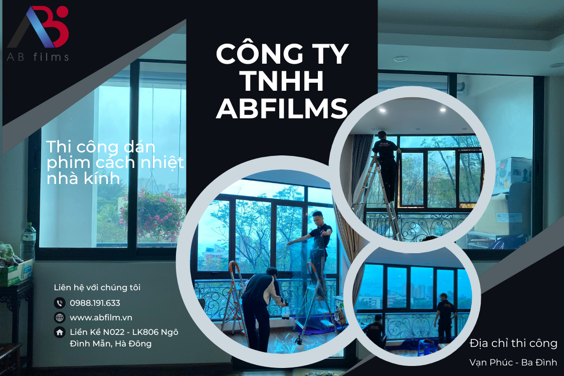 Dán phim cách nhiệt nhà kính PNC50 tại Vạn Phúc Ba Đình