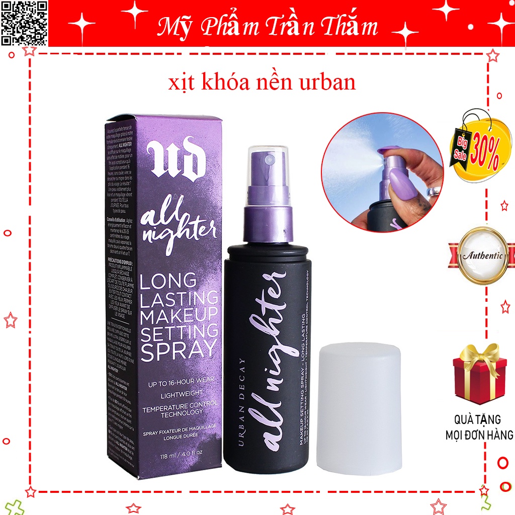 Xịt khóa nền Urban Decay Setting Spray Long Lasting 118ml