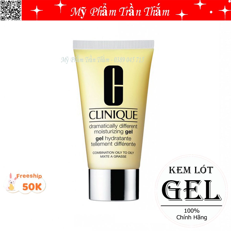 Kem lót dưỡng ẩm kiểm soát dầu clinique Gel tuýp 50ml