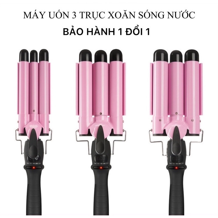 Máy Uốn Tóc 3 Trục Dập Sóng Nước Làm Tóc Đẹp Chuẩn Salon Tóc, Uốn Sóng Nước