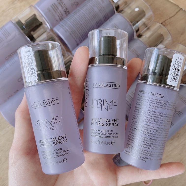 Xịt Khoáng Khóa Nền Catrice Prime And Fine Multitalent Fixing Spray, KHÓA NỀN TÍM