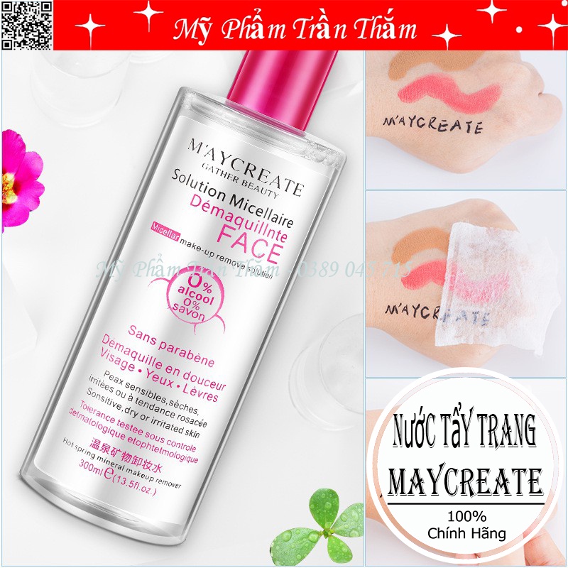 Nước Tẩy Trang Maycreate 300ml Tẩy Sạch Các Chất Bẩn Và Làm Mịn Da