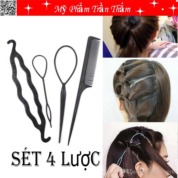 Sét Lược 4 Món Tạo Kiểu Tóc ⭐ CÓ VIDEO HÀNG THẬT DO SHOP TỰ QUAY ⭐