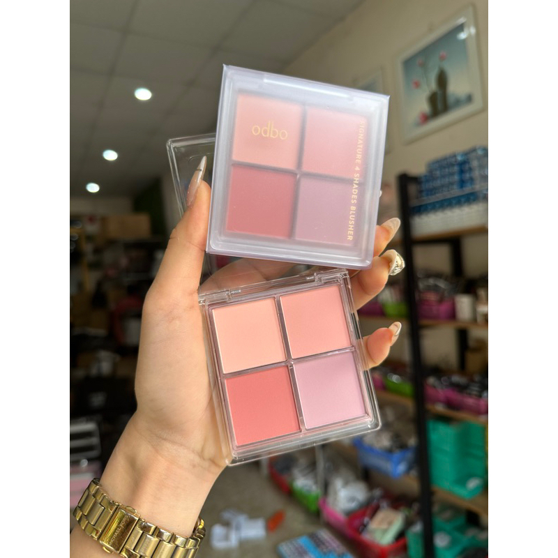 Phấn má hồng mịn lì Odbo Signature 4 Shades OD1309 - Phấn má hồng không nhũ 4 ô lì mịn