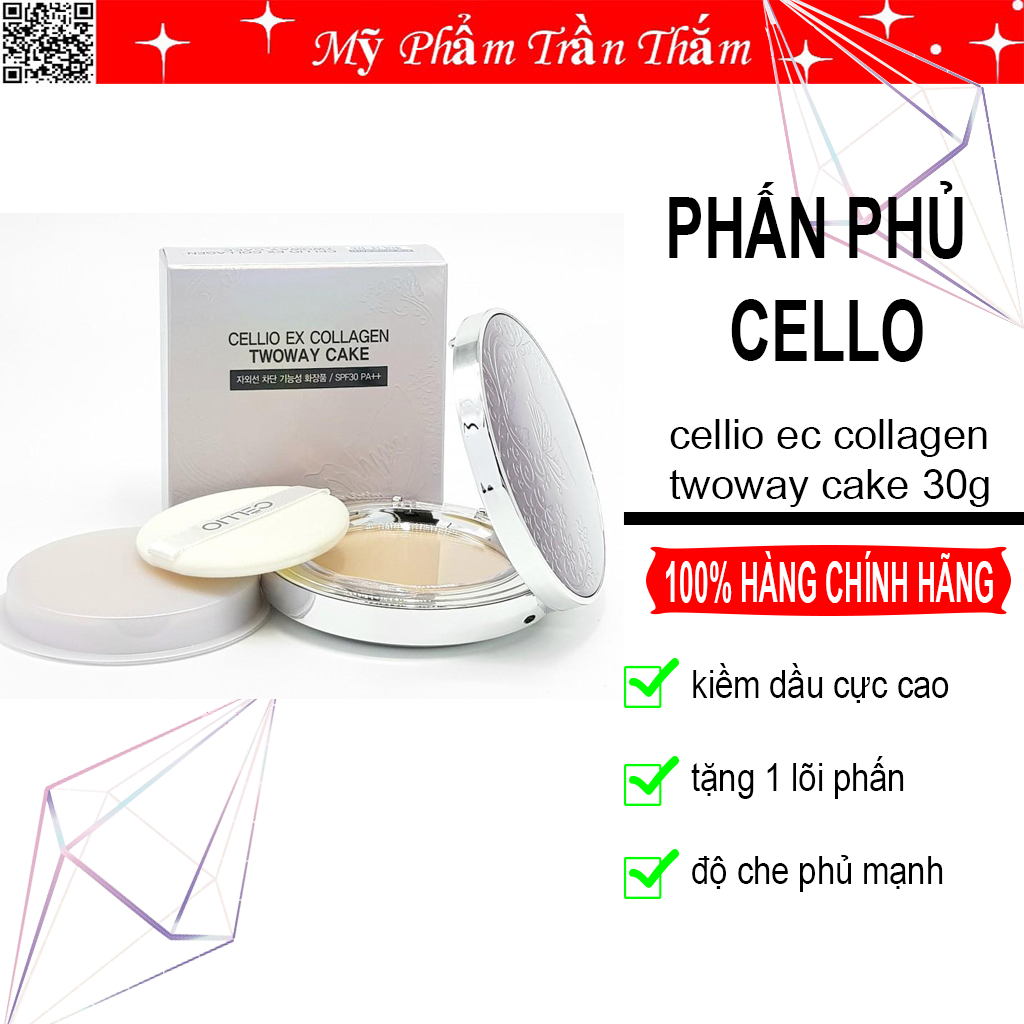 Phấn Phủ Siêu Mịn 2 Lõi Colagen Celio - Tặng Kèm 1 Lõi Phấn ⭐ CÓ VIDEO HÀNG THẬT DO SHOP TỰ QUAY ⭐