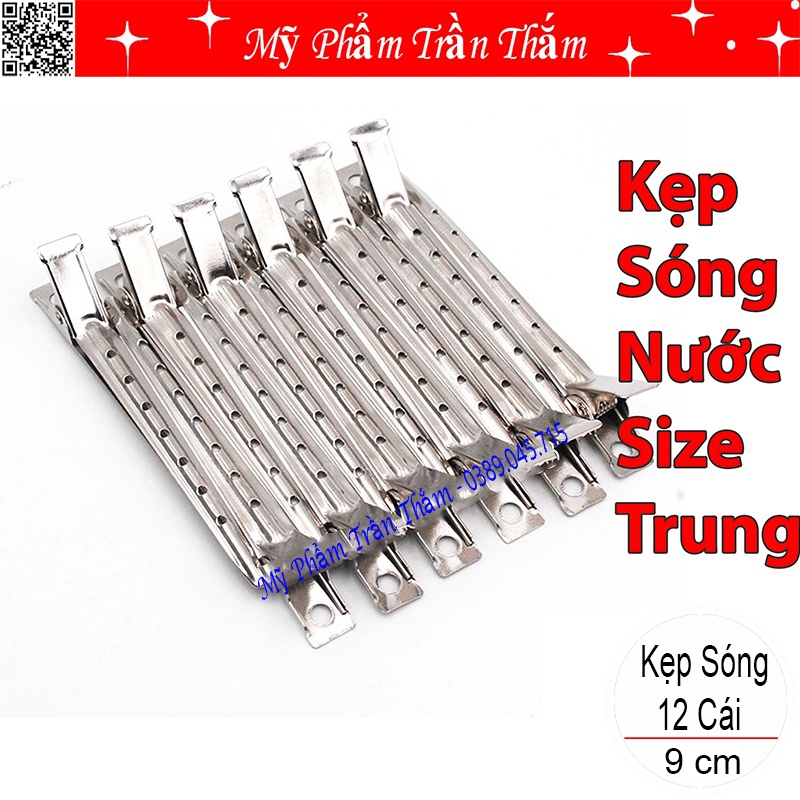Kẹp Sóng Nước Kẹp Mỏ Vịt Size Trung Set 12 Chiếc 9cm