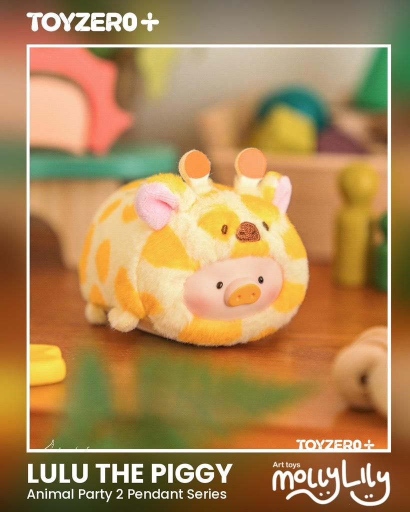 LULU THE PIGGY Animal Party Stick Together Plush Keychain Series