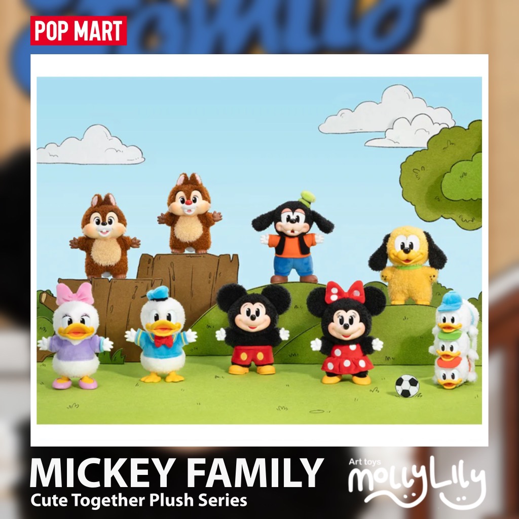 POP MART Mickey Family Cute Together Plush Pendant Series