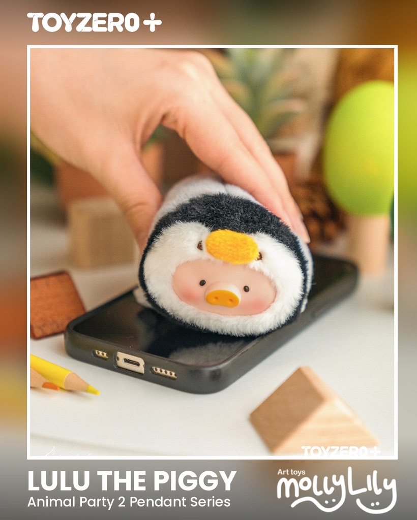 LULU THE PIGGY Animal Party Stick Together Plush Keychain Series
