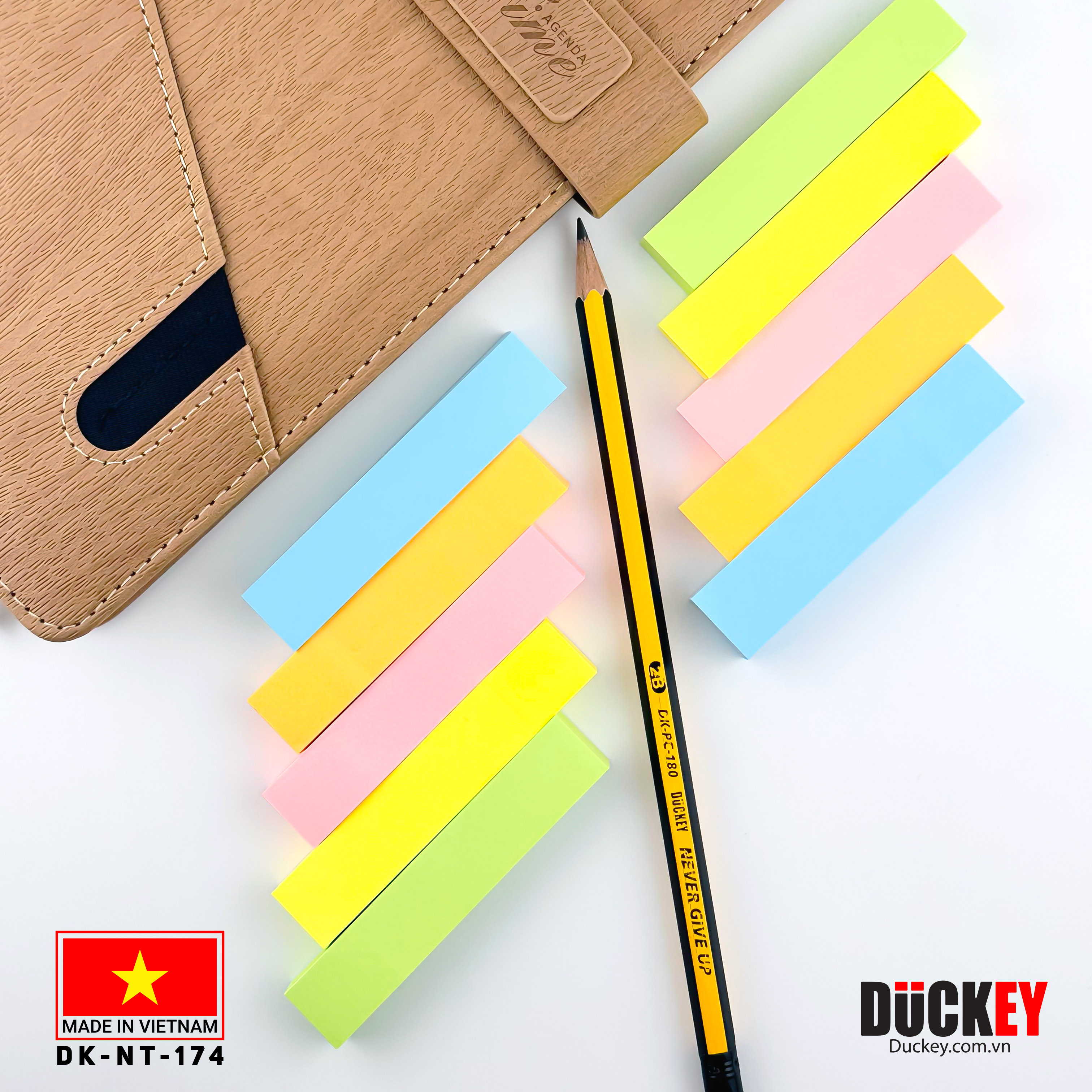 Giấy nhớ Duckey 5 màu DK-NT-174 15x76mm Ghi chú tiện lợi, sắc màu rực rỡ!