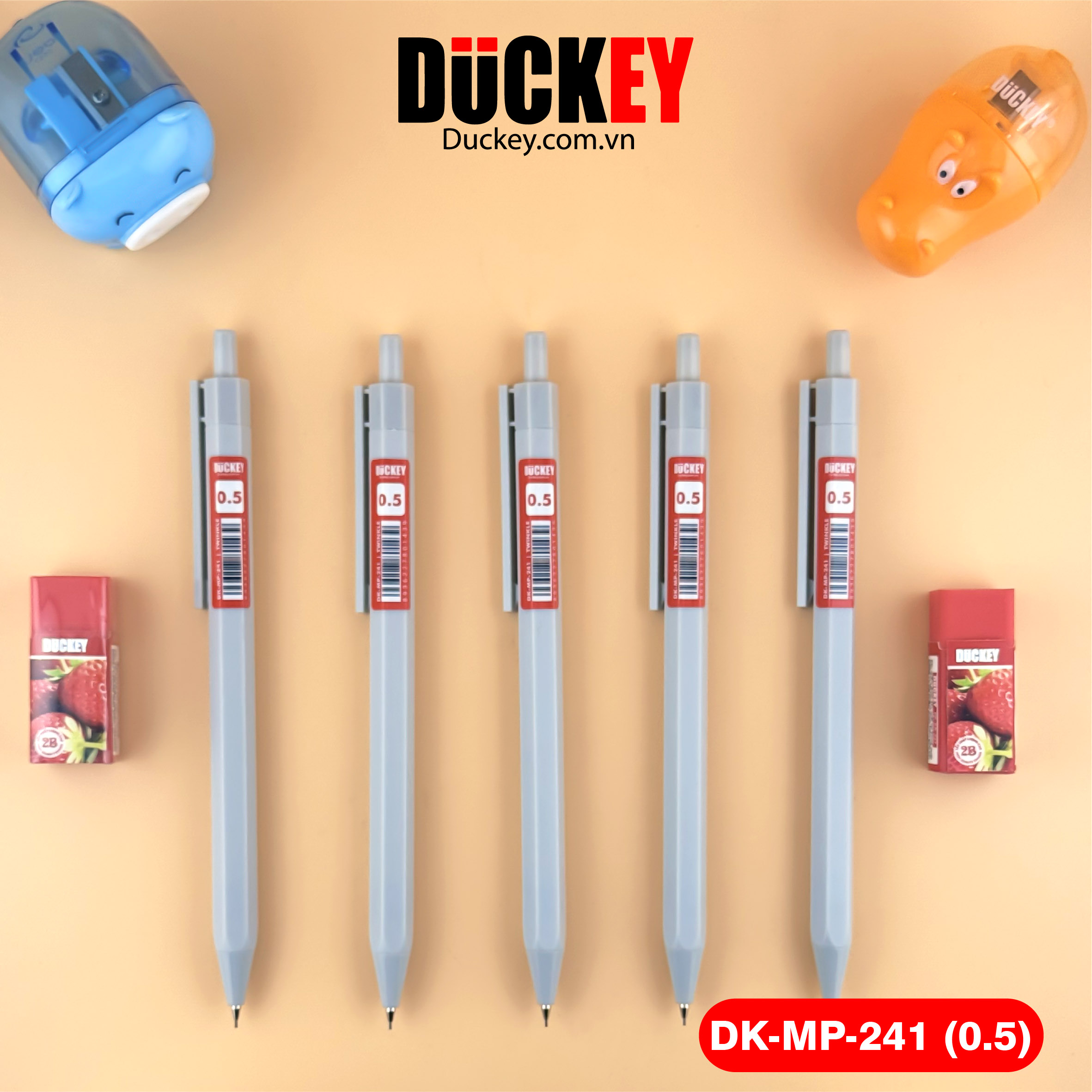 Bút chì kim Duckey DK-MP-241 0.5mm thân nhựa siêu nhẹ.