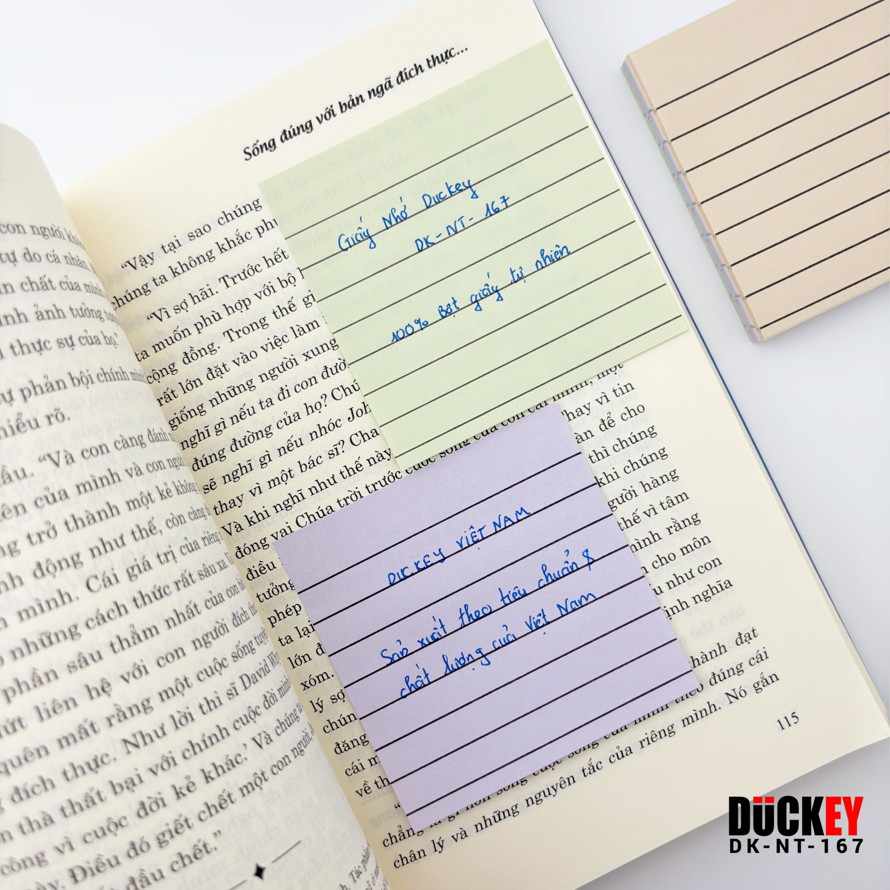Giấy nhớ 5 màu có dòng kẻ DUCKEY Pastel DK-NT-167 76x76mm