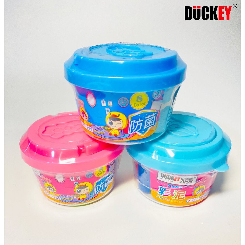 Đất nặn 8 màu DUCKEY. Đất nặn XJY-155 - Làm từ bột mì - An toàn cho người sử dụng.