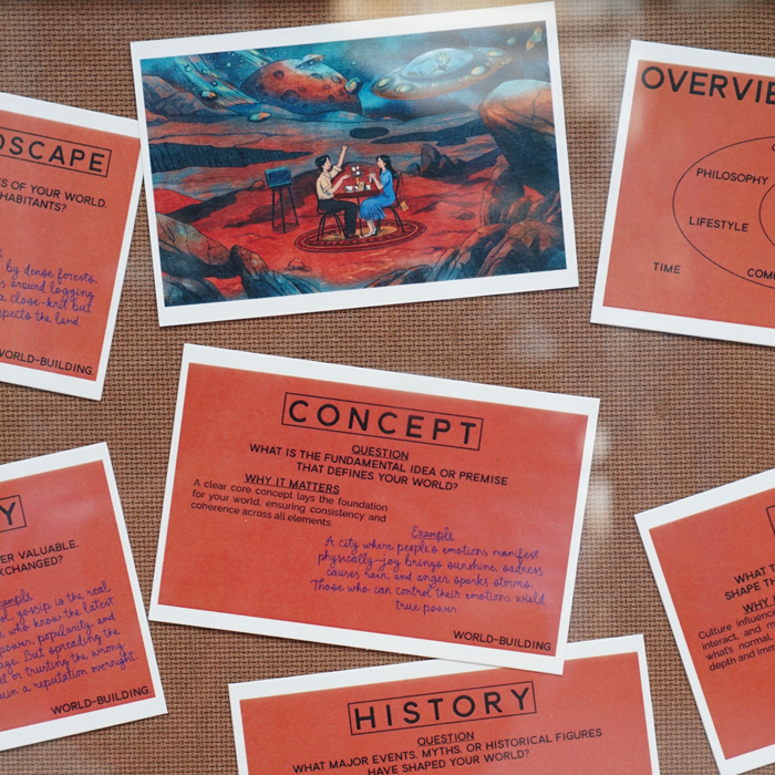 DRAMATIC STORYTELLING—Bộ thẻ hình gợi ý các câu hỏi để thực hành Biên Kịch (Tiếng Anh)