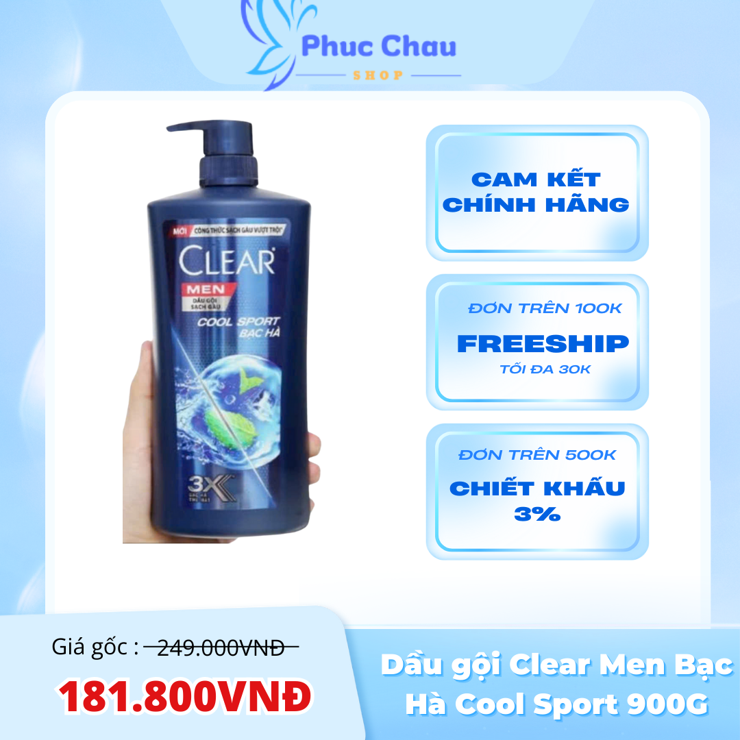 Dầu Gội Clear Men Mát Lạnh Bạc Hà - Giải Pháp Tóc Khỏe Mạnh Từ Phúc Châu Shop