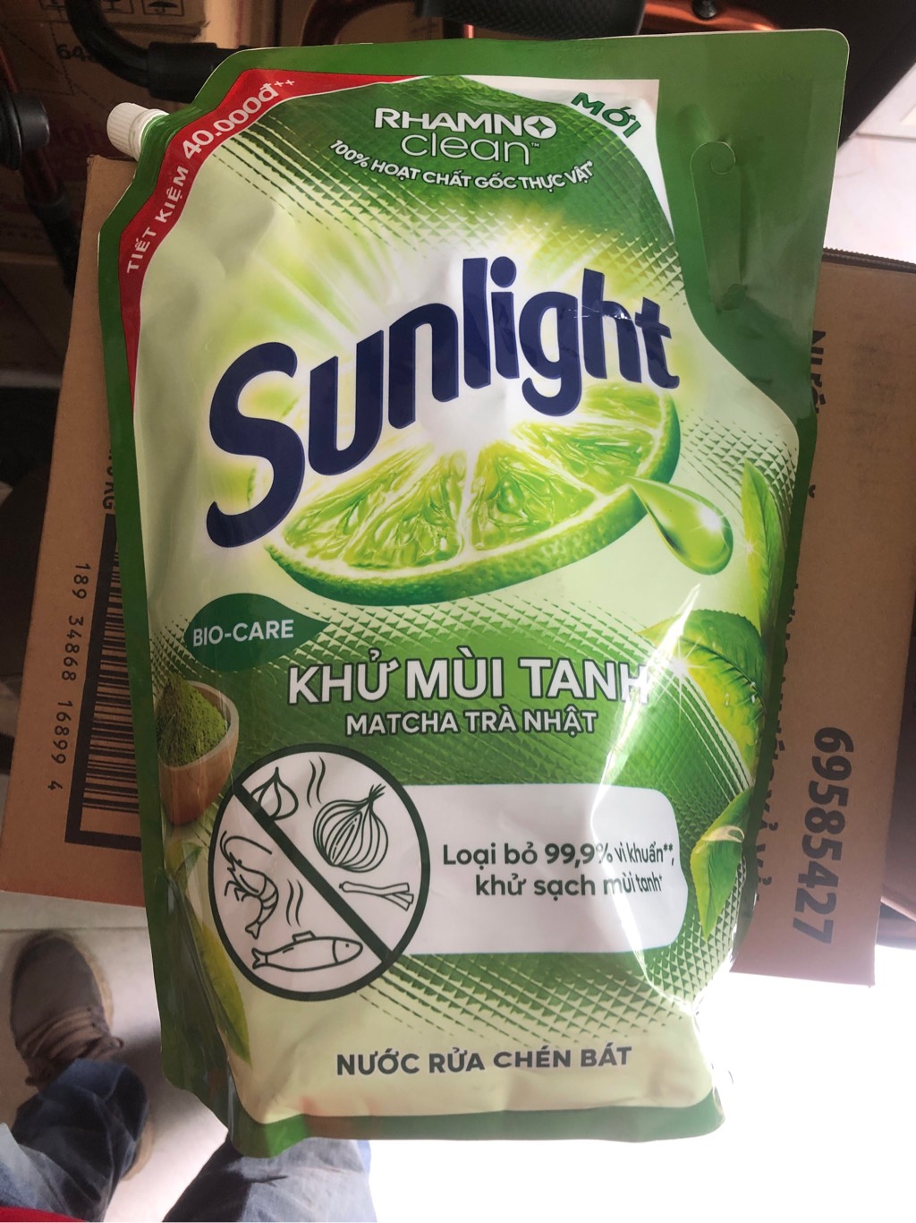 Nước rửa chén Sunlight trà xanh 3.3kg