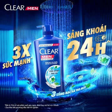 Dầu Gội Clear Men Mát Lạnh Bạc Hà 900G