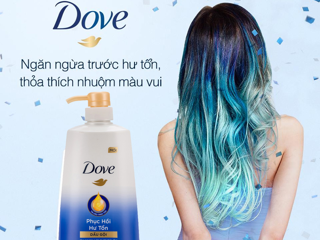 DOVE dầu gội phục hồi tóc hư tổn 880g