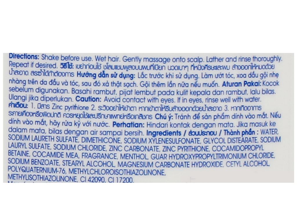 HEADshoulder dầu gội bạc hà 1800ml