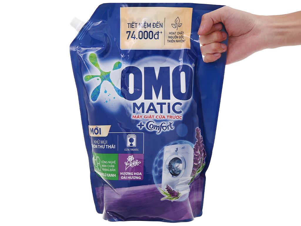 OMO Nước Giặt Khử Mùi Thơm Thư Thái Cửa Trước 3.6kg/4 túi