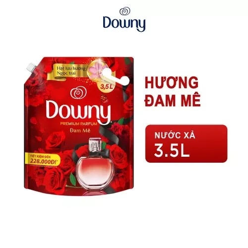 Nước xả vải Downy hương nước hoa đam mê túi 3.5 lít