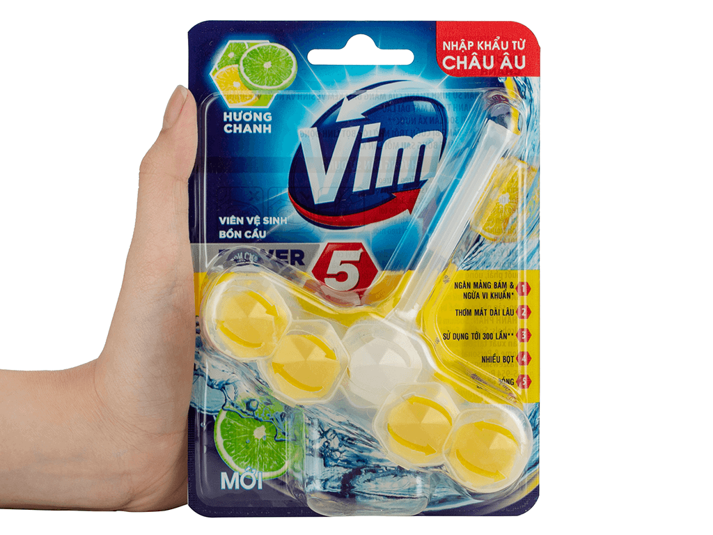 Vim viên treo bồn cầu hương chanh 55g/9 viên