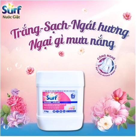 SURF Nước Giặt Chuyên Dụng Hương Nước Xả 9kg/1 can