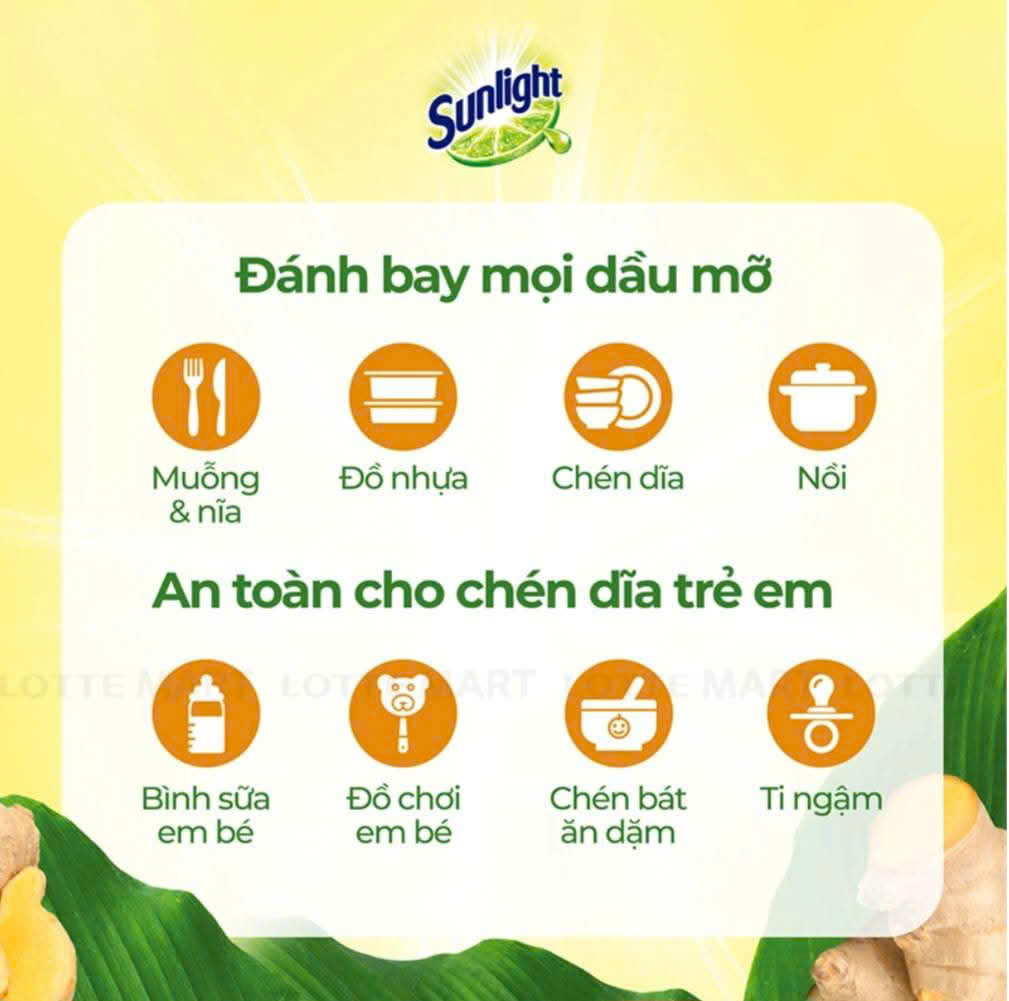 Nước rửa chén Sunlight Thiên Nhiên Hương Lô Hội 3,3kg