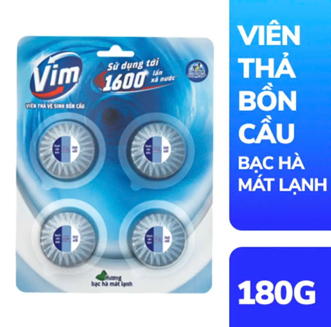 Viên Thả Vệ Sinh Bồn Cầu VIM Hương Bạc Hà_ Vỉ 180G
