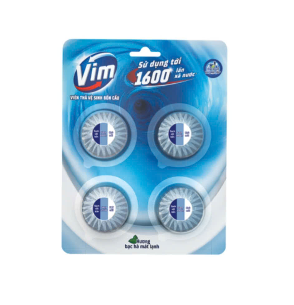 Viên Thả Vệ Sinh Bồn Cầu VIM Hương Bạc Hà_ Vỉ 180G
