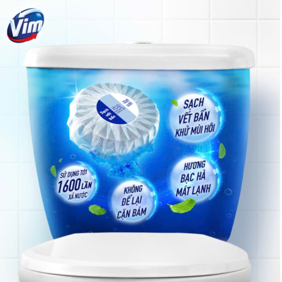 Viên Thả Vệ Sinh Bồn Cầu VIM Hương Bạc Hà_ Vỉ 180G
