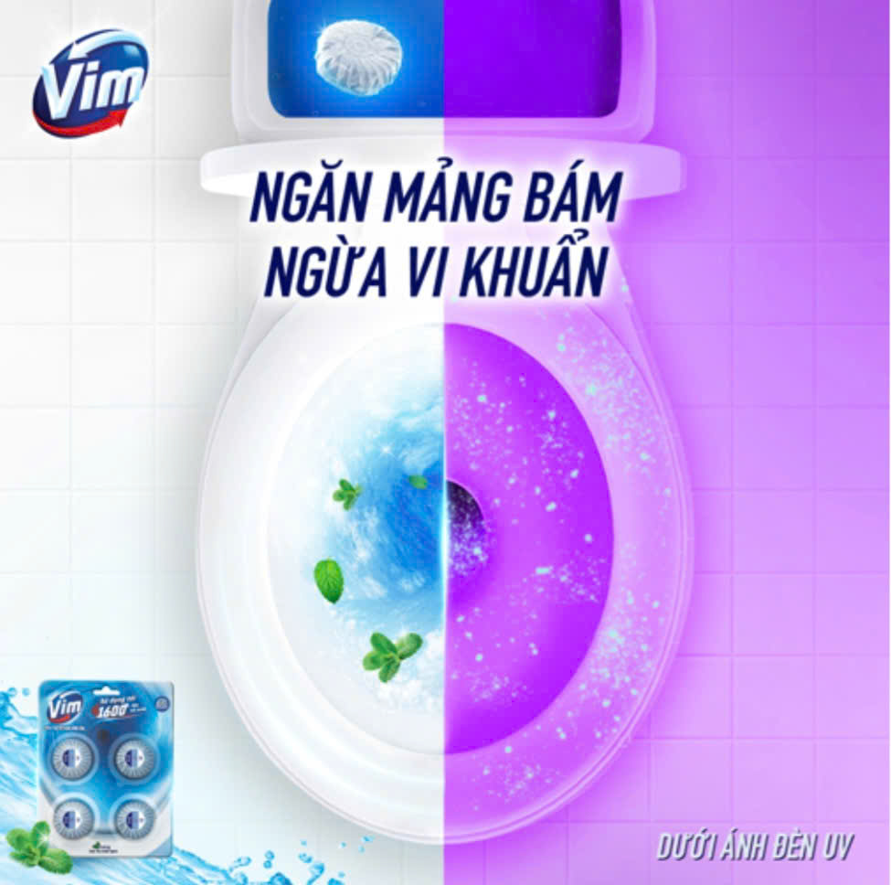 Viên Thả Vệ Sinh Bồn Cầu VIM Hương Bạc Hà_ Vỉ 180G