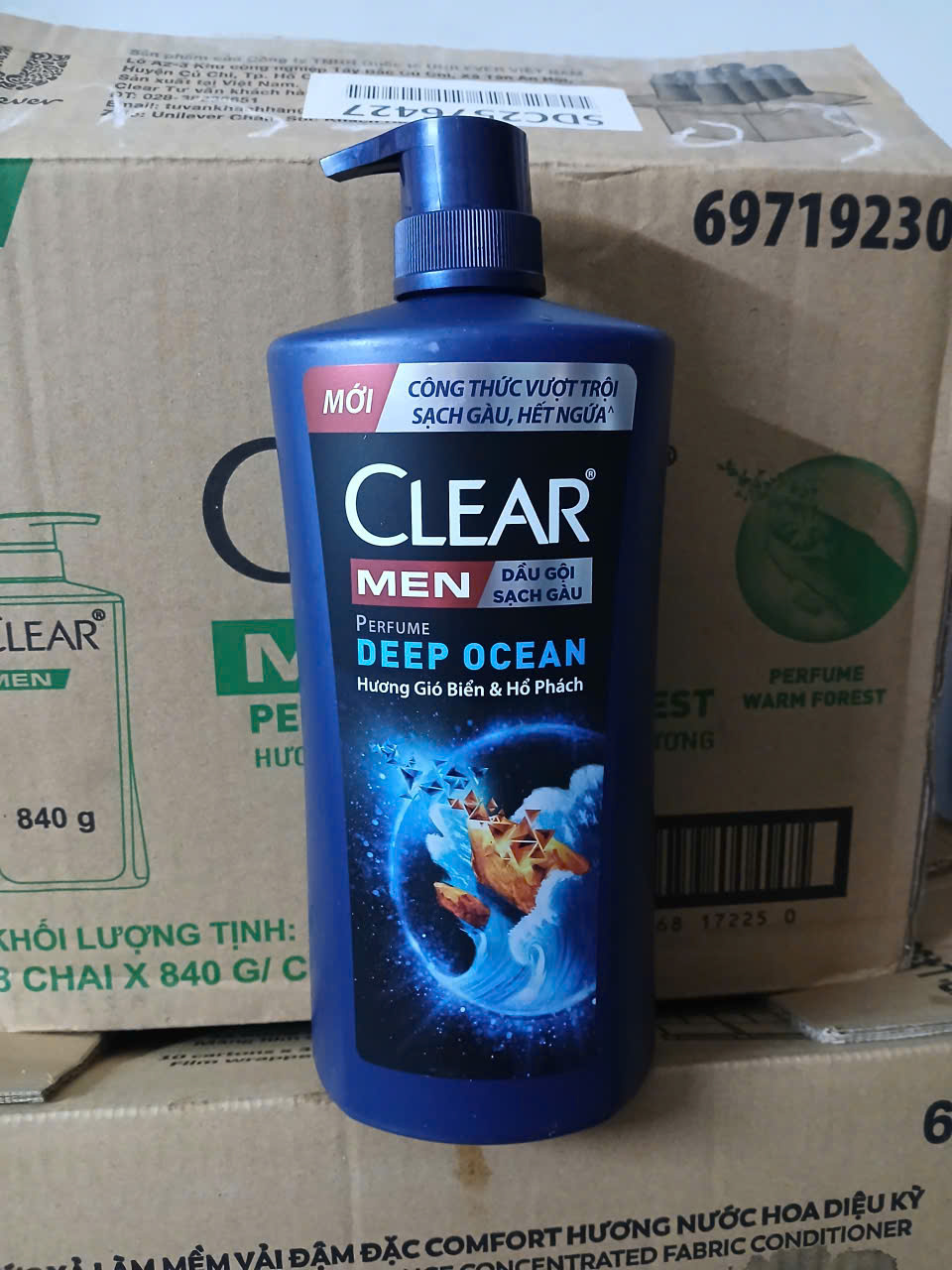 Dầu Gội Sạch Gàu CLEAR Men 840g Perfume Deep Ocean - Hương Gió Biển Và Hổ Phách