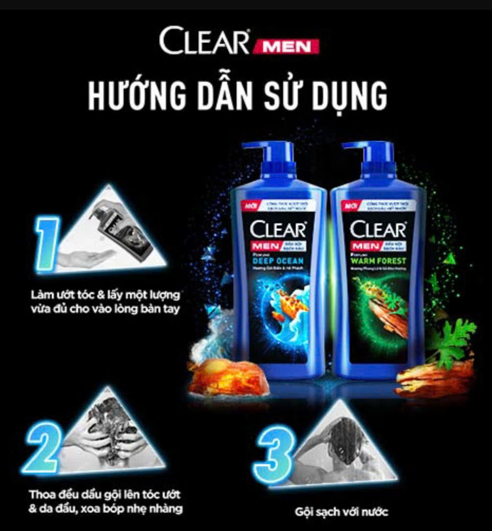 Dầu Gội Sạch Gàu CLEAR Men 840g Perfume Deep Ocean - Hương Gió Biển Và Hổ Phách