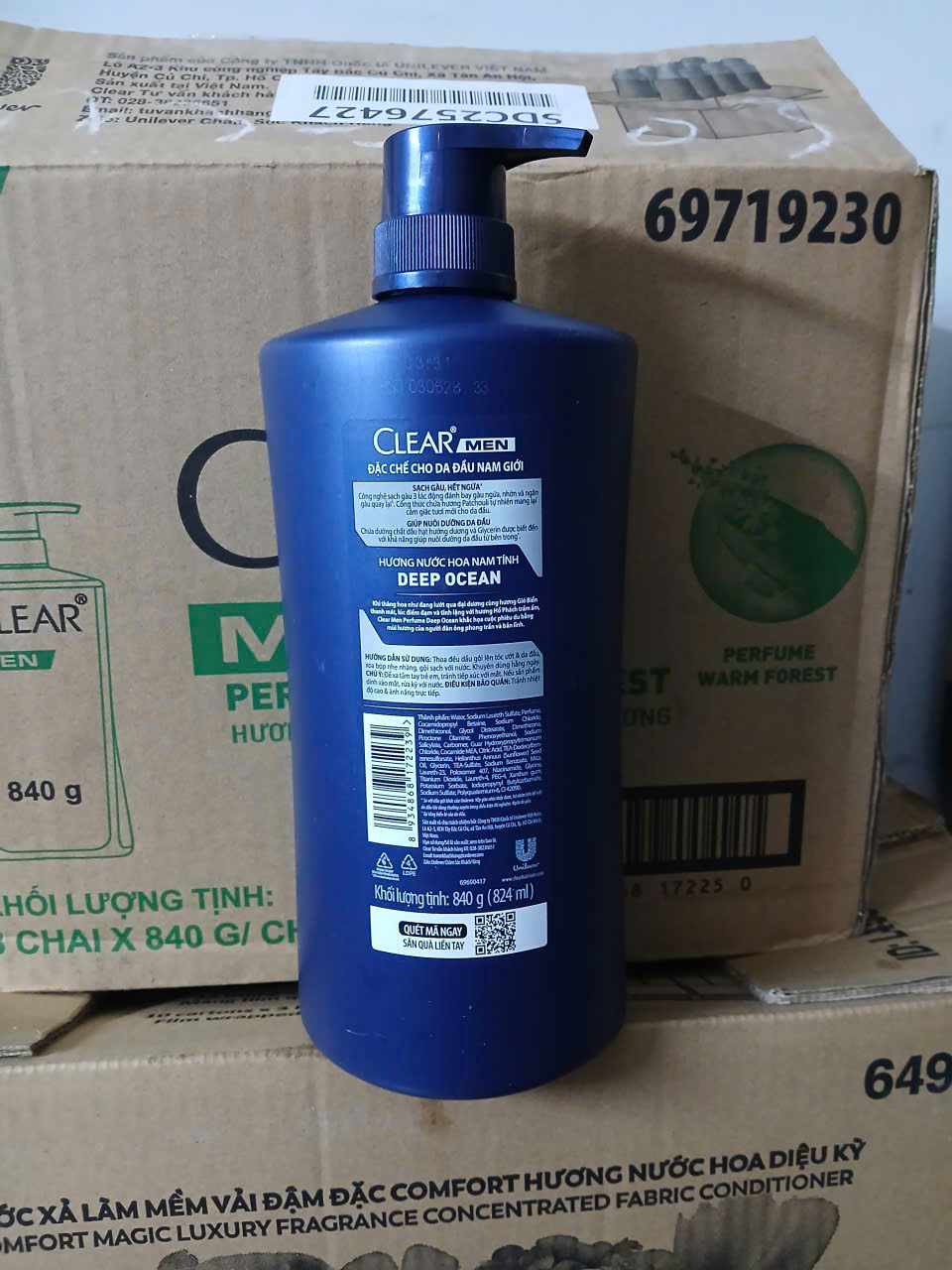 Dầu Gội Sạch Gàu CLEAR Men 840g Perfume Deep Ocean - Hương Gió Biển Và Hổ Phách