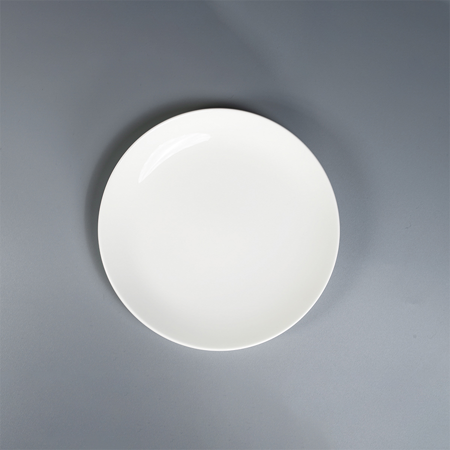 Đĩa tròn 21cm trắng sứ tro xương Hàn Quốc Hankook CDB-0001