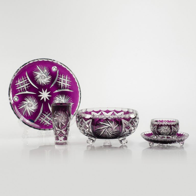 Đĩa pha lê không chì các màu bé 18cm Ba Lan Irena – Pinwheel