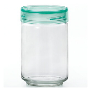 Lọ, hũ thủy tinh 0,5L, 0,75L, 1L xanh, nắp nhựa kháng khuẩn Nhật Bản Aderia