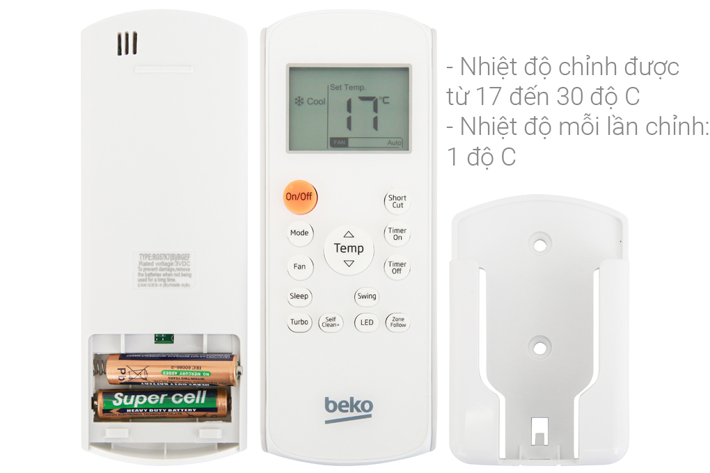 Máy lạnh 2 chiều Beko Inverter 1.5 HP RSVH12VS