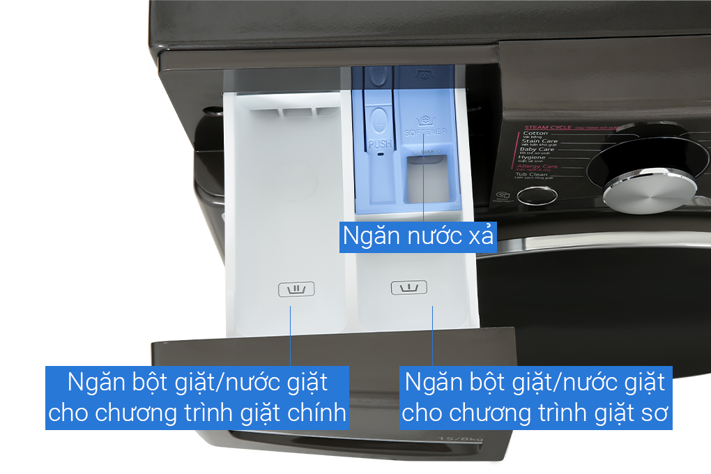 Máy giặt sấy LG AI DD giặt 21 kg - sấy 12 kg F2721HVRB (Inverter)