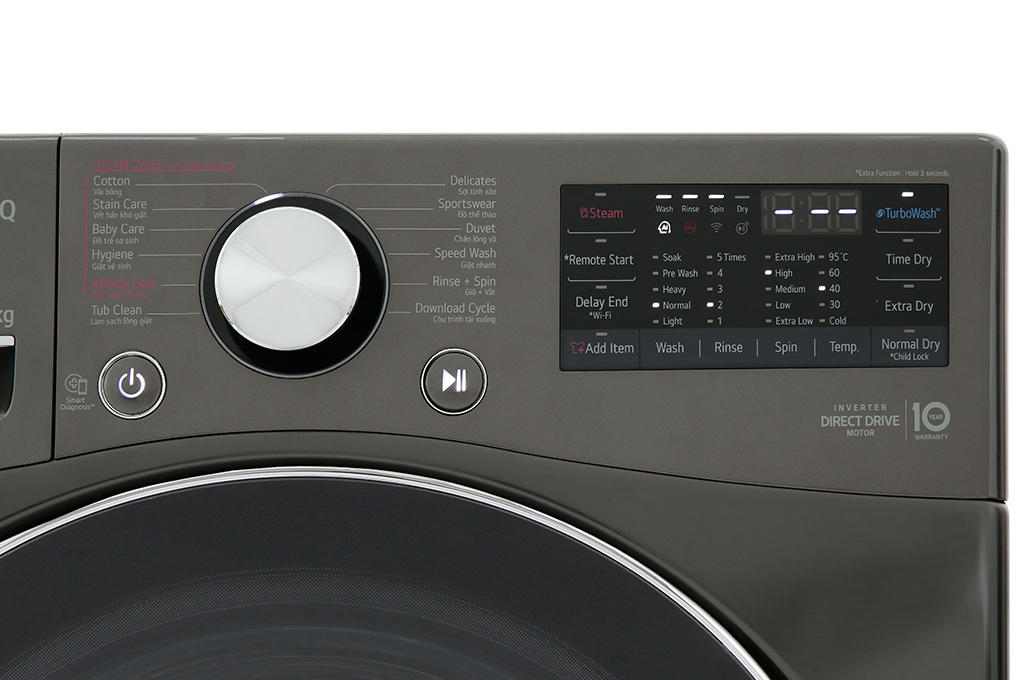 Máy giặt sấy LG AI DD giặt 21 kg - sấy 12 kg F2721HVRB (Inverter)