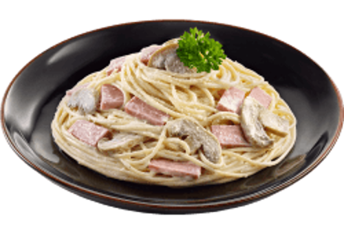 Mỳ Ý Giăm Bông Và Nấm Sốt Kem