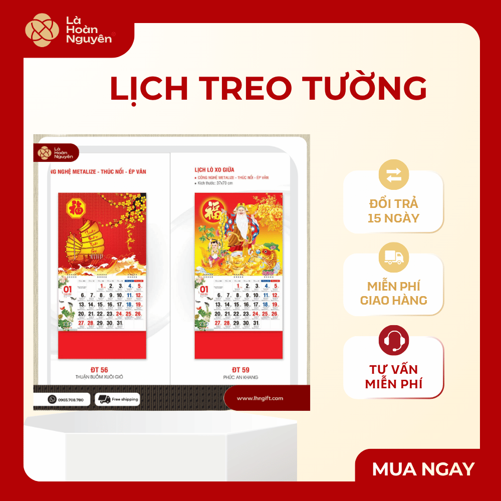 LỊCH TREO TƯỜNG 13 TỜ