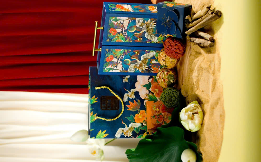 Song Hạc - Set 4 Bánh Trung Thu 3D Với Họa Tiết Nổi Bật